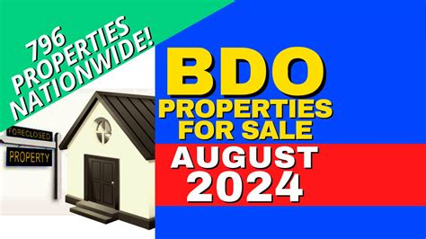 796 BDO Foreclosed Properties in August 2024 List (Negotiated .
